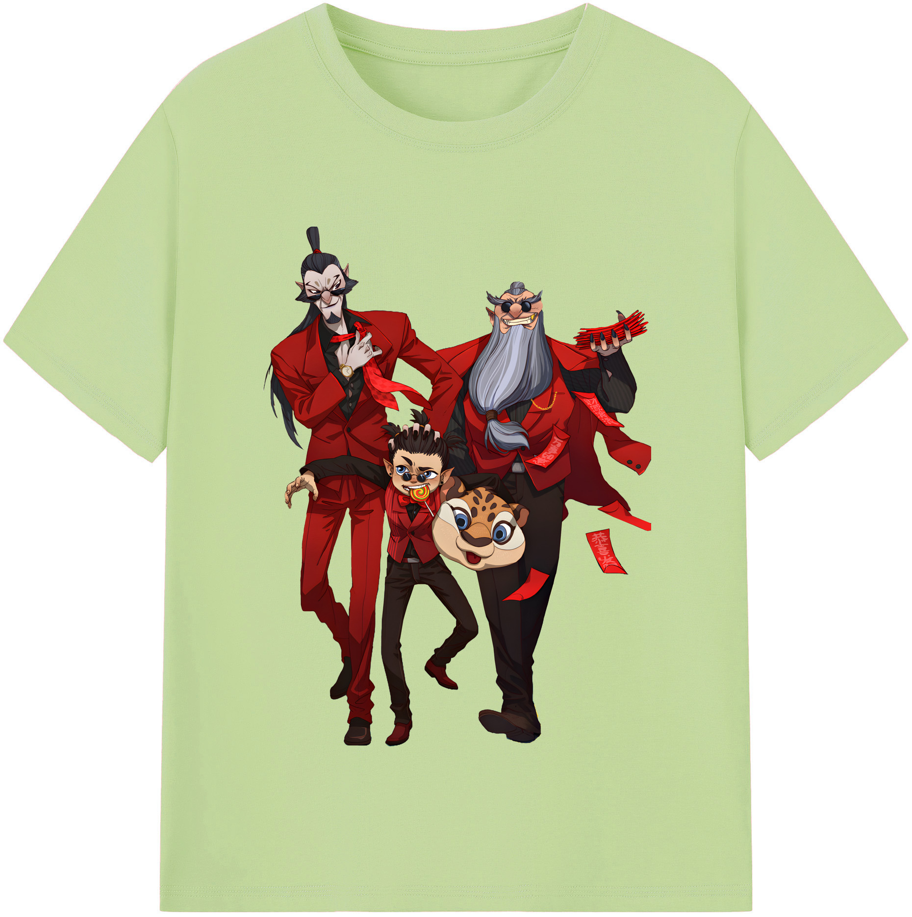 （画像用） Ne Zha 2 ナタ 魔童の大暴れ 綿100％半袖Tシャツ（フロントプリント）